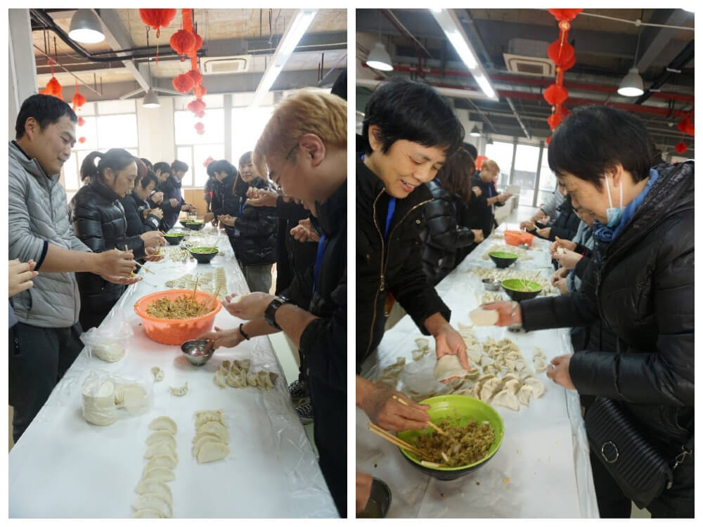 除夕当天举行“包饺子，，，，，，迎除夕”运动